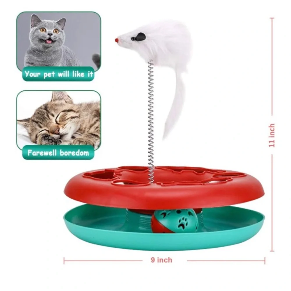 🐈🐈‍⬛🐱🐱Interactive Gray or Red Cat Toy with White Mice